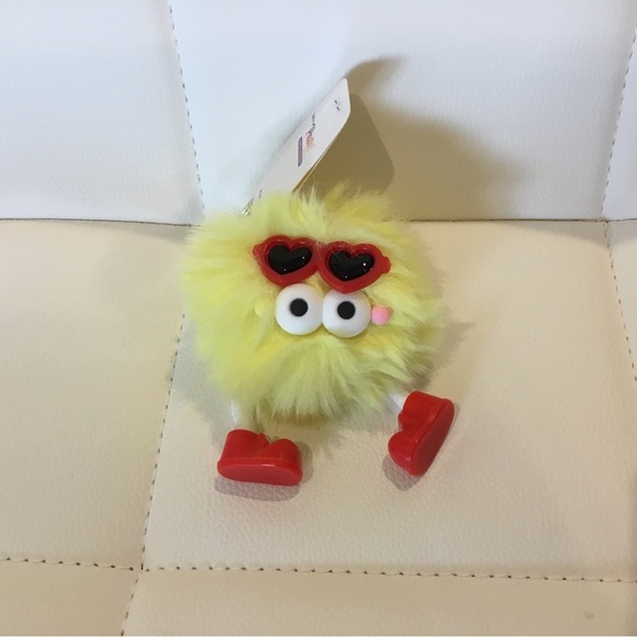 3/$18 Furry Keychain w/Legs, Sunglasses - all 3 fo $18 - Pink, Peach & Yellow - Picture 3 of 4